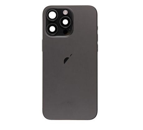 iPhone 15 PRO MAX- Sklo Zadného housingu + Sklíčka Kamery + Kovový Pliešok + Magsafe Magnet (Čierny, Black)