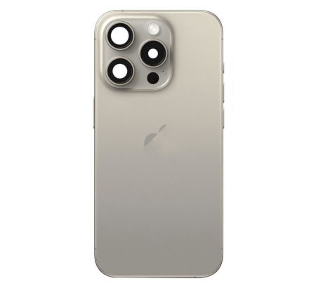 iPhone 15 PRO- Sklo Zadného housingu + Sklíčka Kamery + Kovový Pliešok + Magsafe Magnet (Natural Titanium)